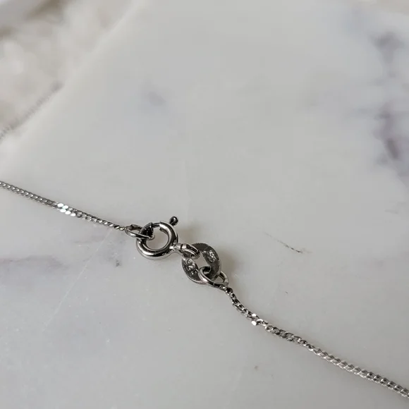 Genuine Diamonds and Garnet Pendant Sterling Silver Necklace 18" - Picture 9 of 9